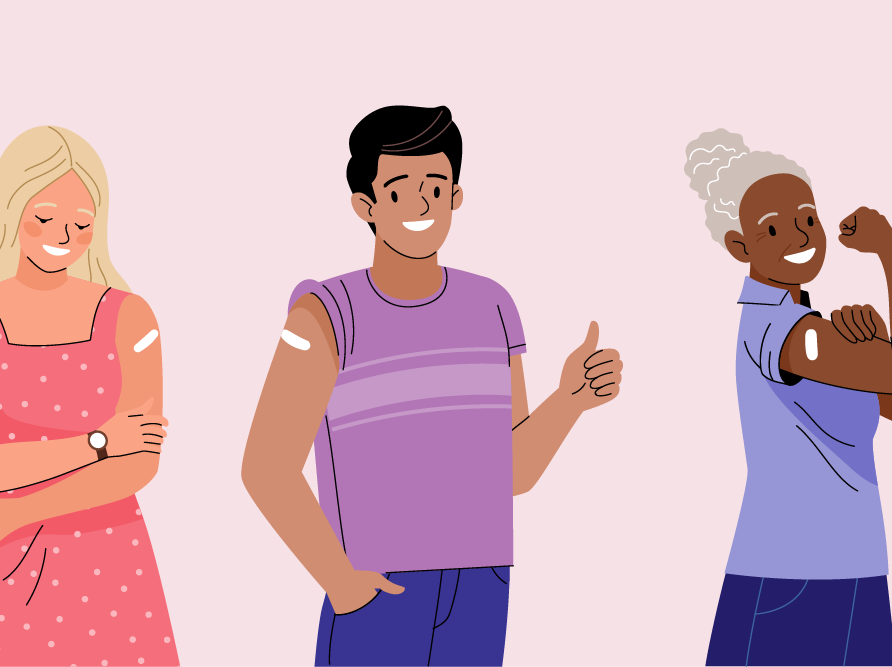 Graphical representation of patients who have received vaccines.