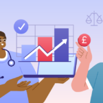 Nurse and patient looking at graph