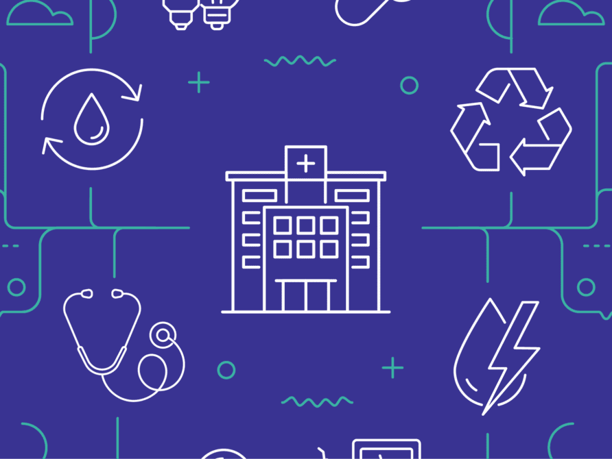 graphic depicting hospital and sustainability