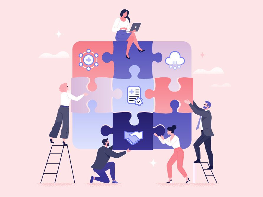 Puzzle pieces fitting together