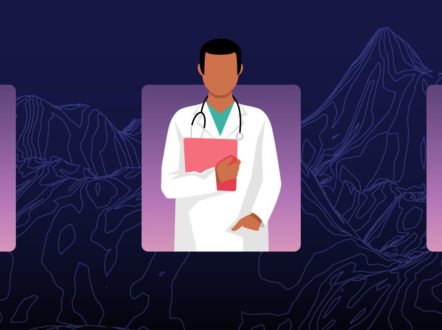 illustration of 3 clinicians