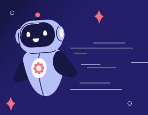 Robot with speed lines behind it