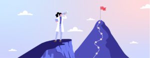 Doctor looking out at mountain