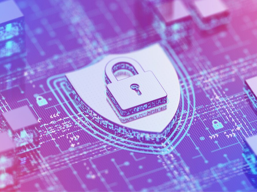 Shield and lock symbol