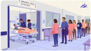 patients in line at hospital