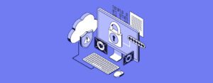computer with lock representing cyberthreat