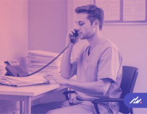 clinician on phone